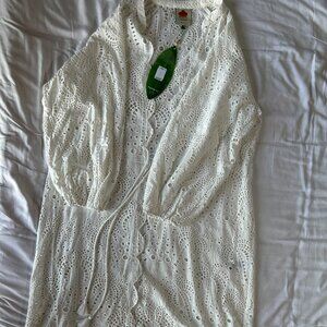 Farm Rio Long-Sleeve Lace Duster Robe Size M